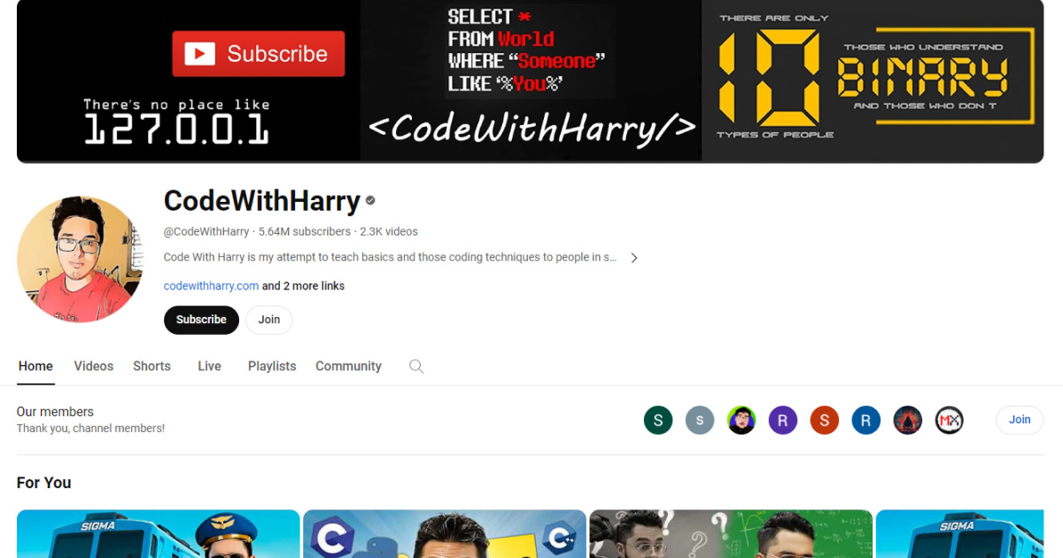 CodeWithHarry