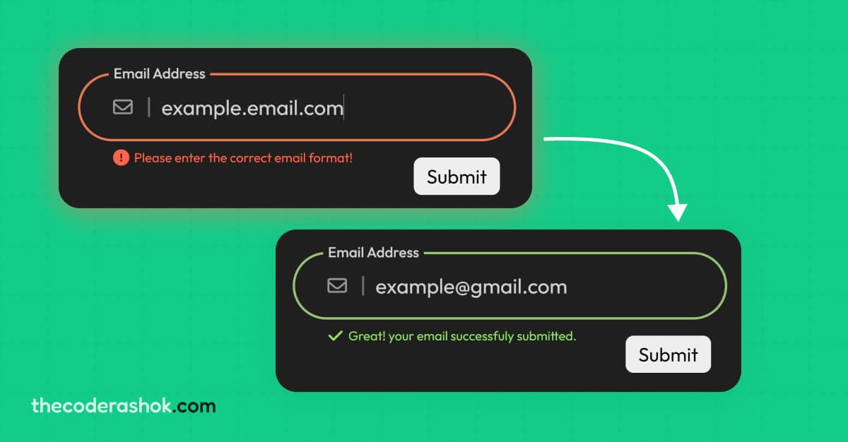 Email Input Validation using HTML, CSS, & JavaScript